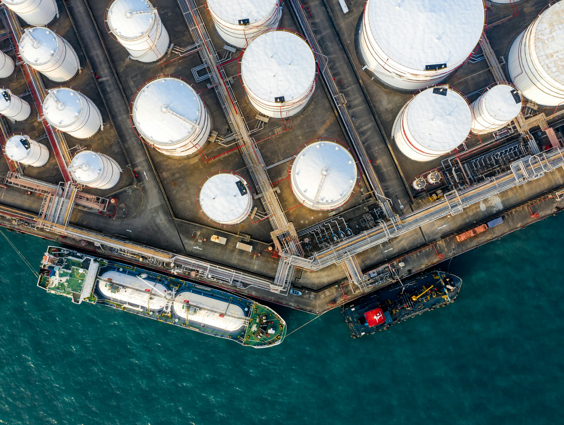 Aerial view ship port