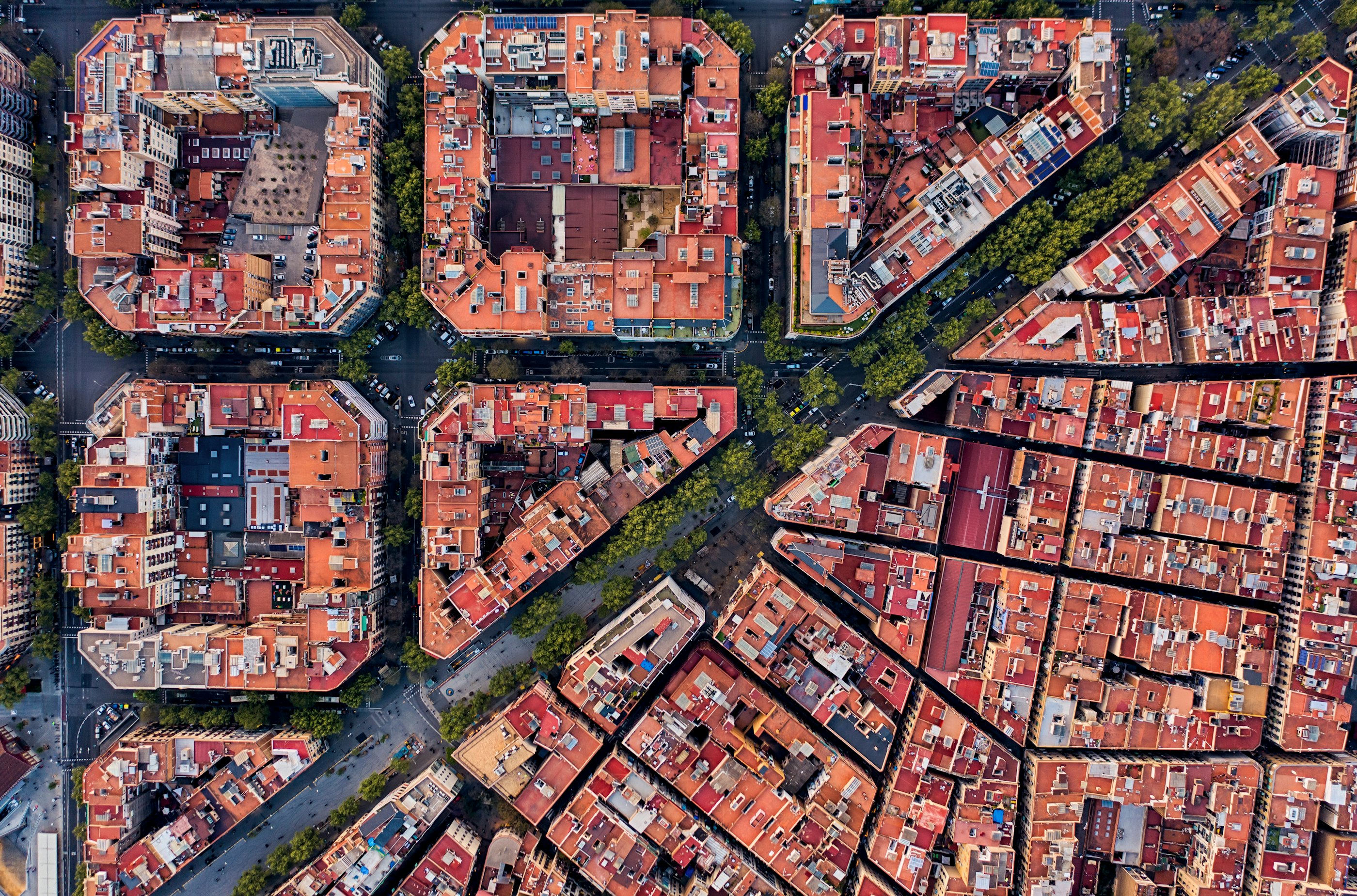 Barcelona streets from above