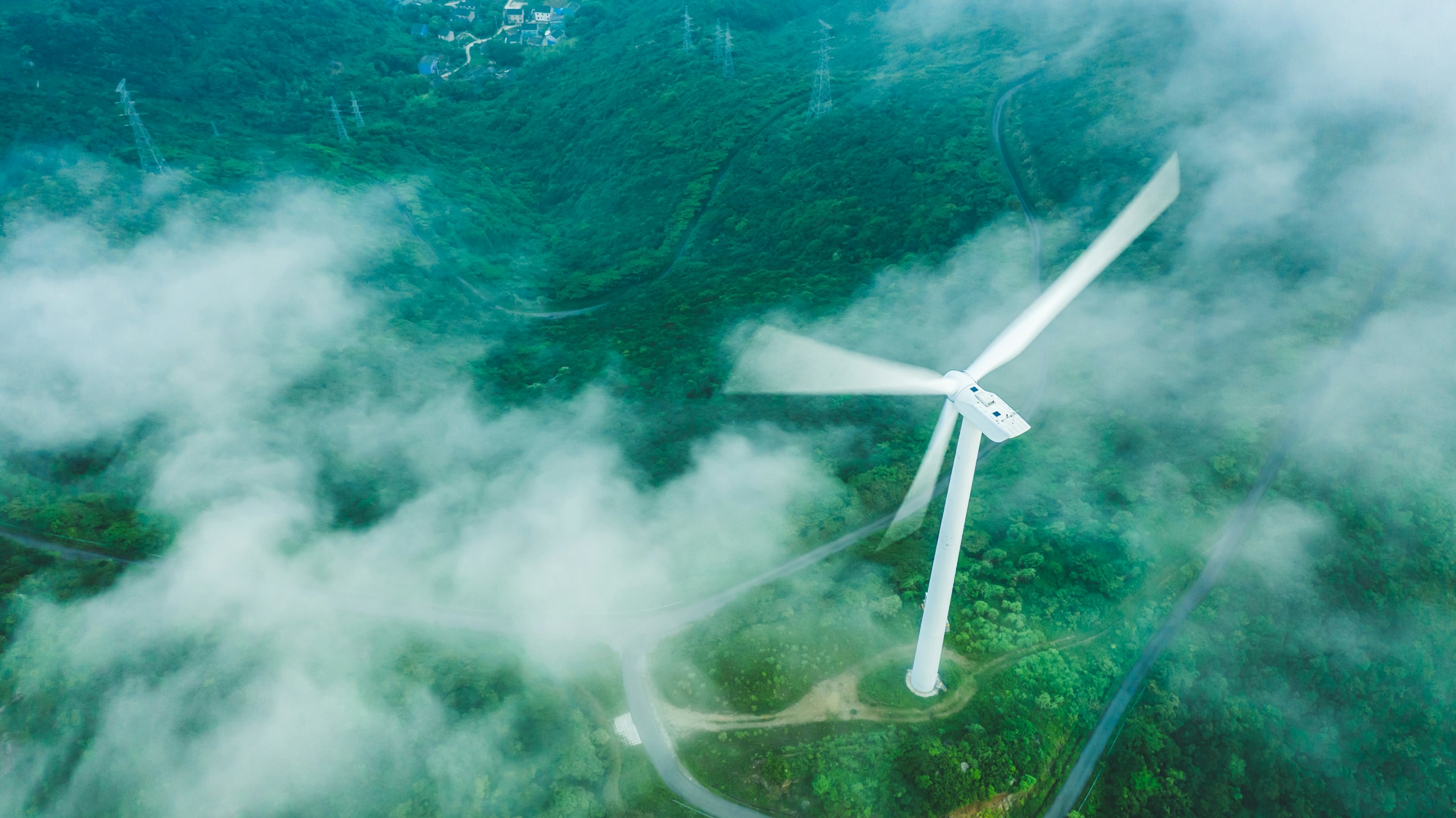 Wind power clouds green