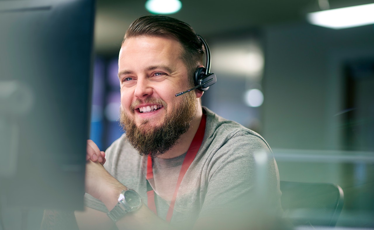 Support engineer smiling