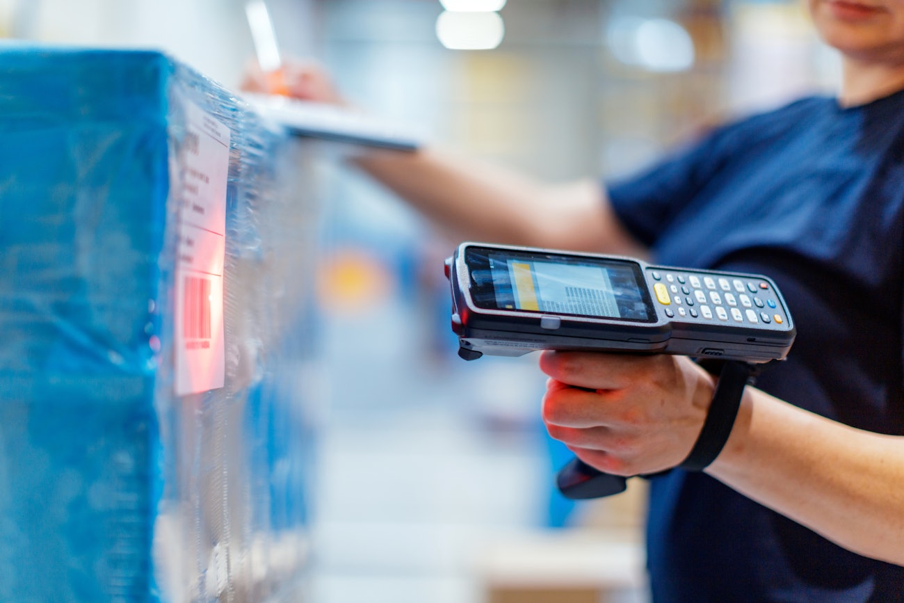 Warehouse logistics barcode scanner