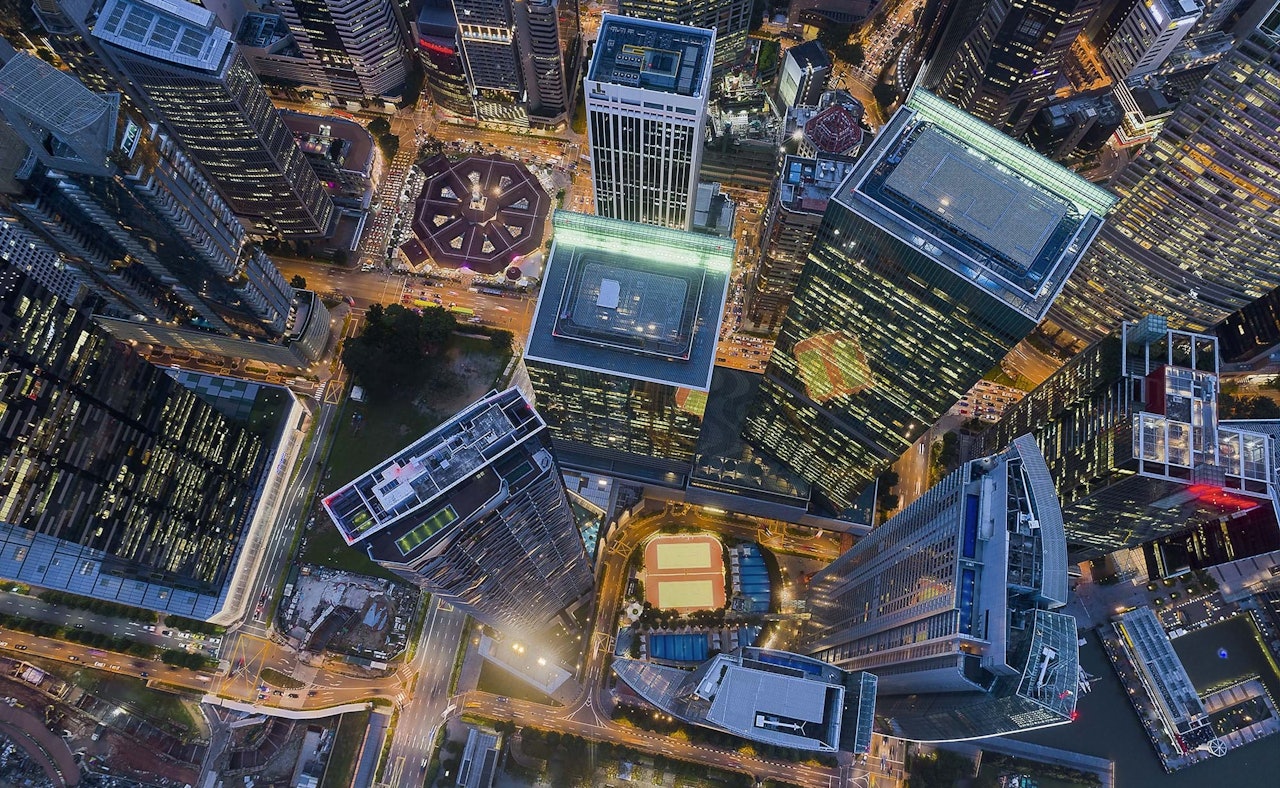 Aerial view high rise