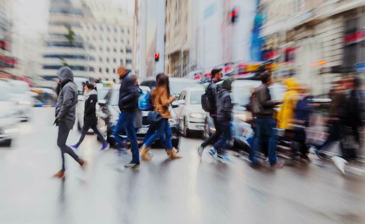 People crossing street