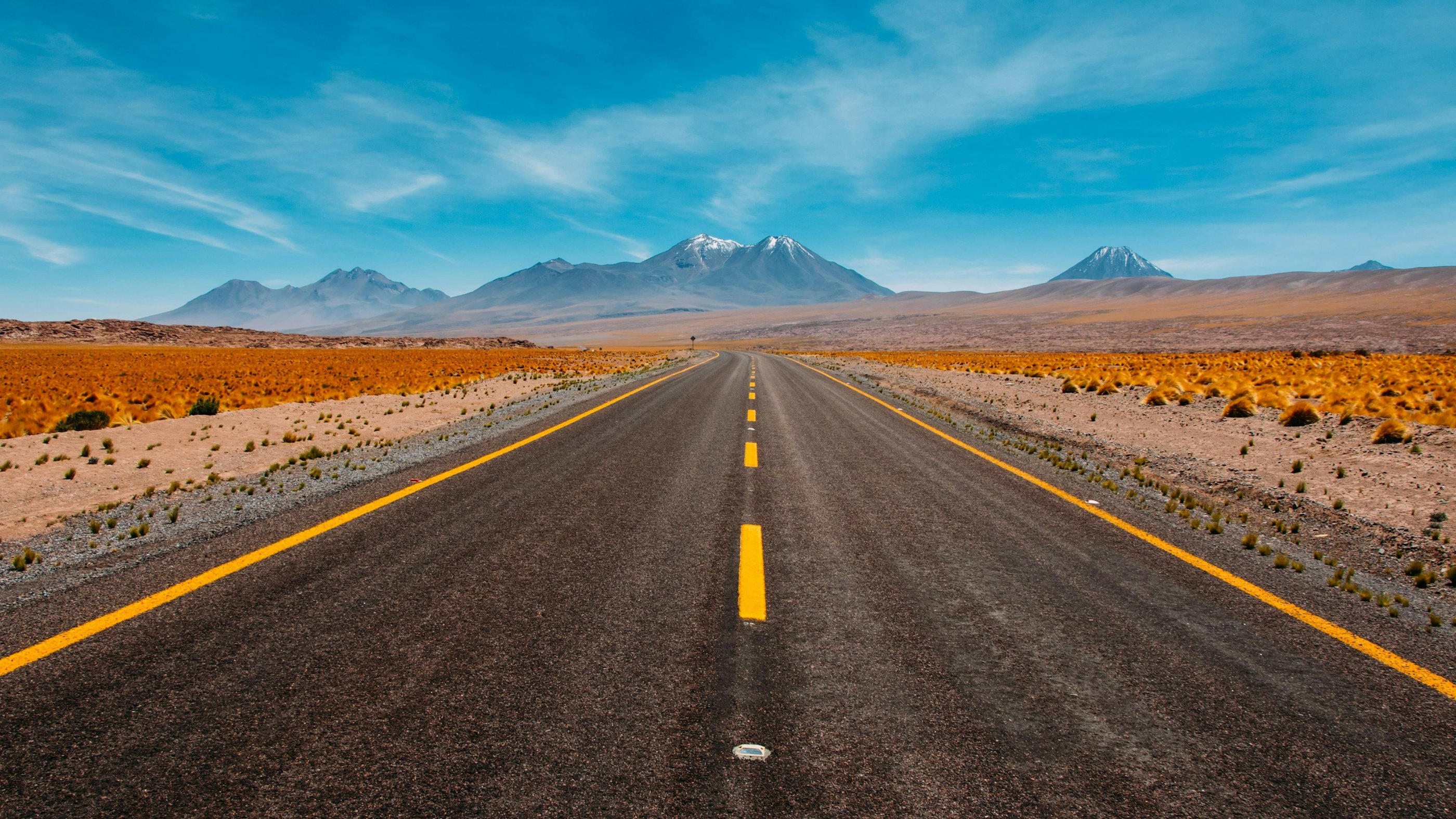 Road blue sky